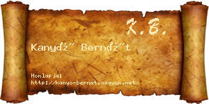 Kanyó Bernát névjegykártya